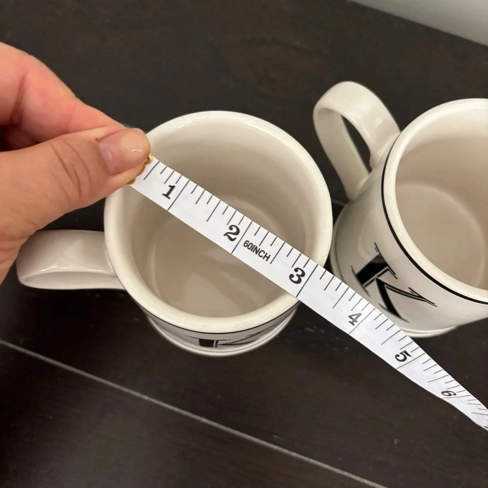 Sur la Table Handcrafted Stoneware Initial K Monogram Bistro Mugs | Set of 2